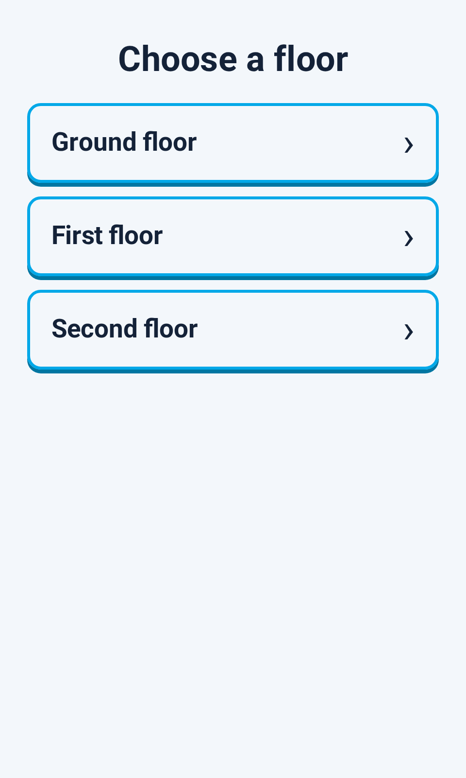 Real Bearbox keypad lift floor selection screen