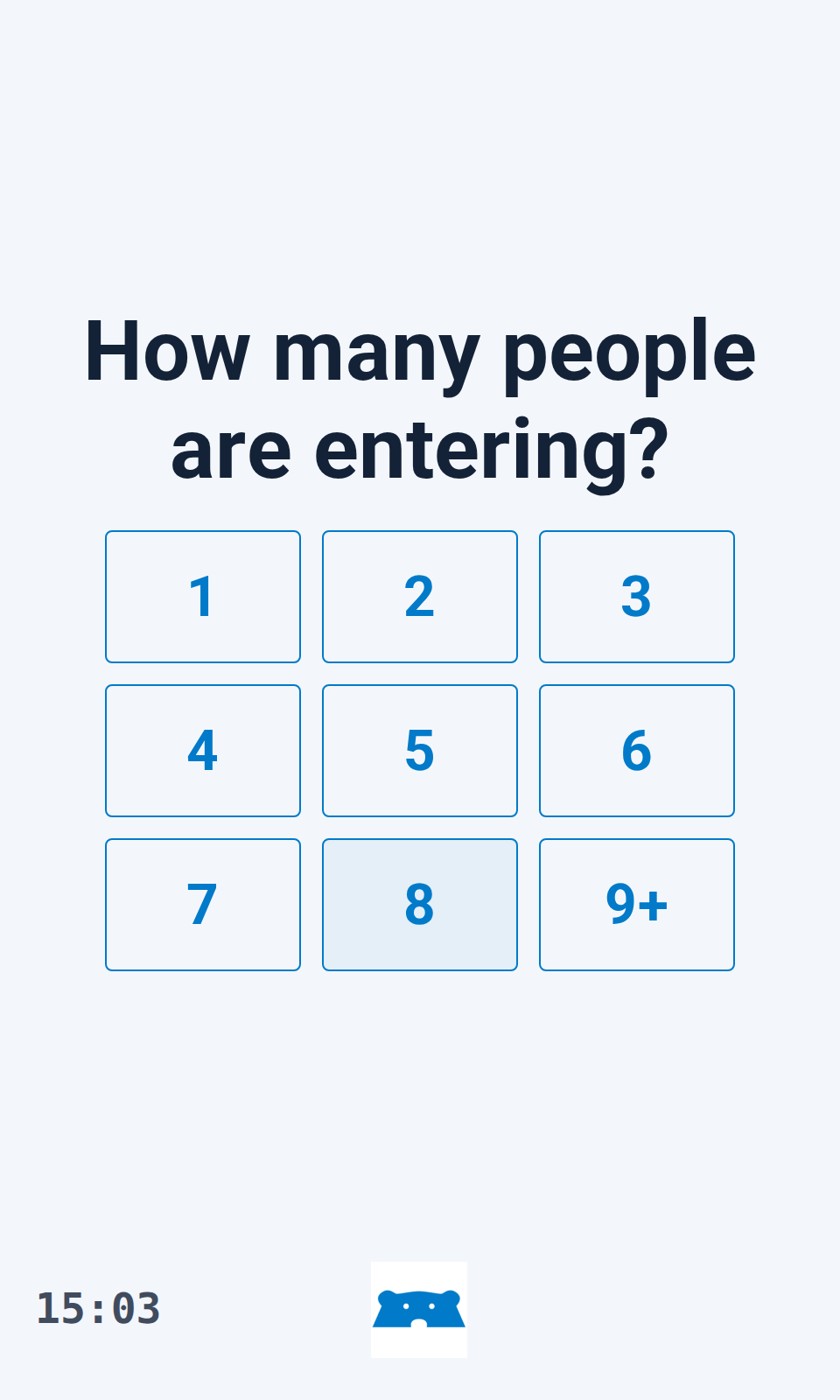 Real Bearbox keypad headcount screen